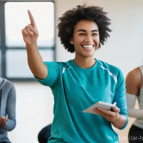 Home 22 건강코칭 강의 자료 제작법 - **Prompt:** A dynamic and engaging health and wellness workshop scene featuring a diverse group of a...