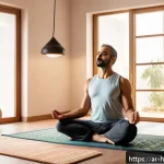 건강코칭과 라이프 코칭 차이점 - A serene and culturally rich wellness coaching scene set in a modern Arabic home, featuring a middle...